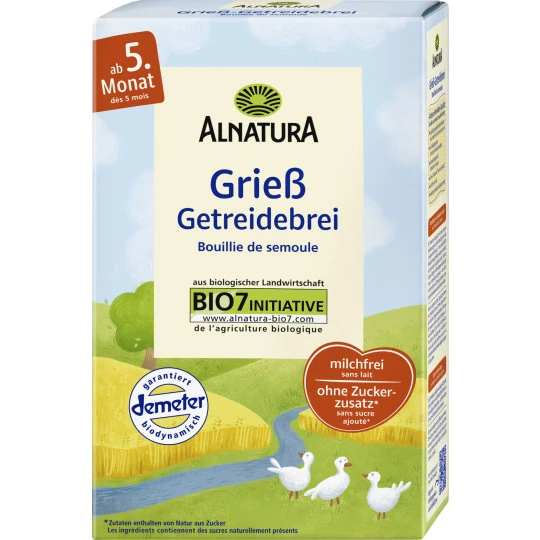Alnatura Demeter Bio Grieß Getreidebrei Ab Dem 5. Monat 250G 1