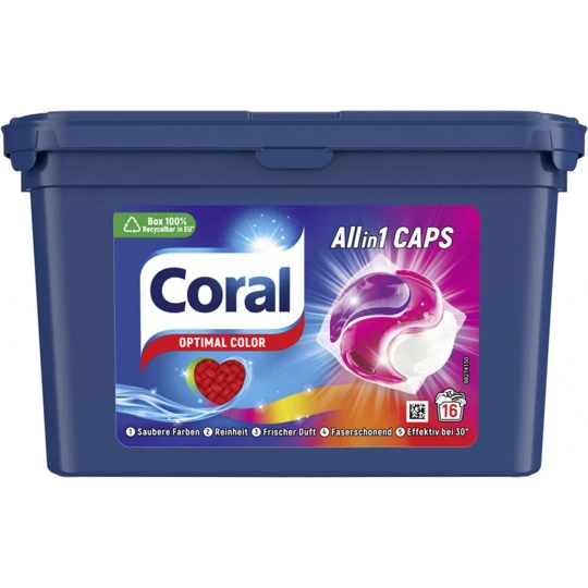 Coral Waschmittel All In 1 Caps Optimal Color 339,2G 16WL 1